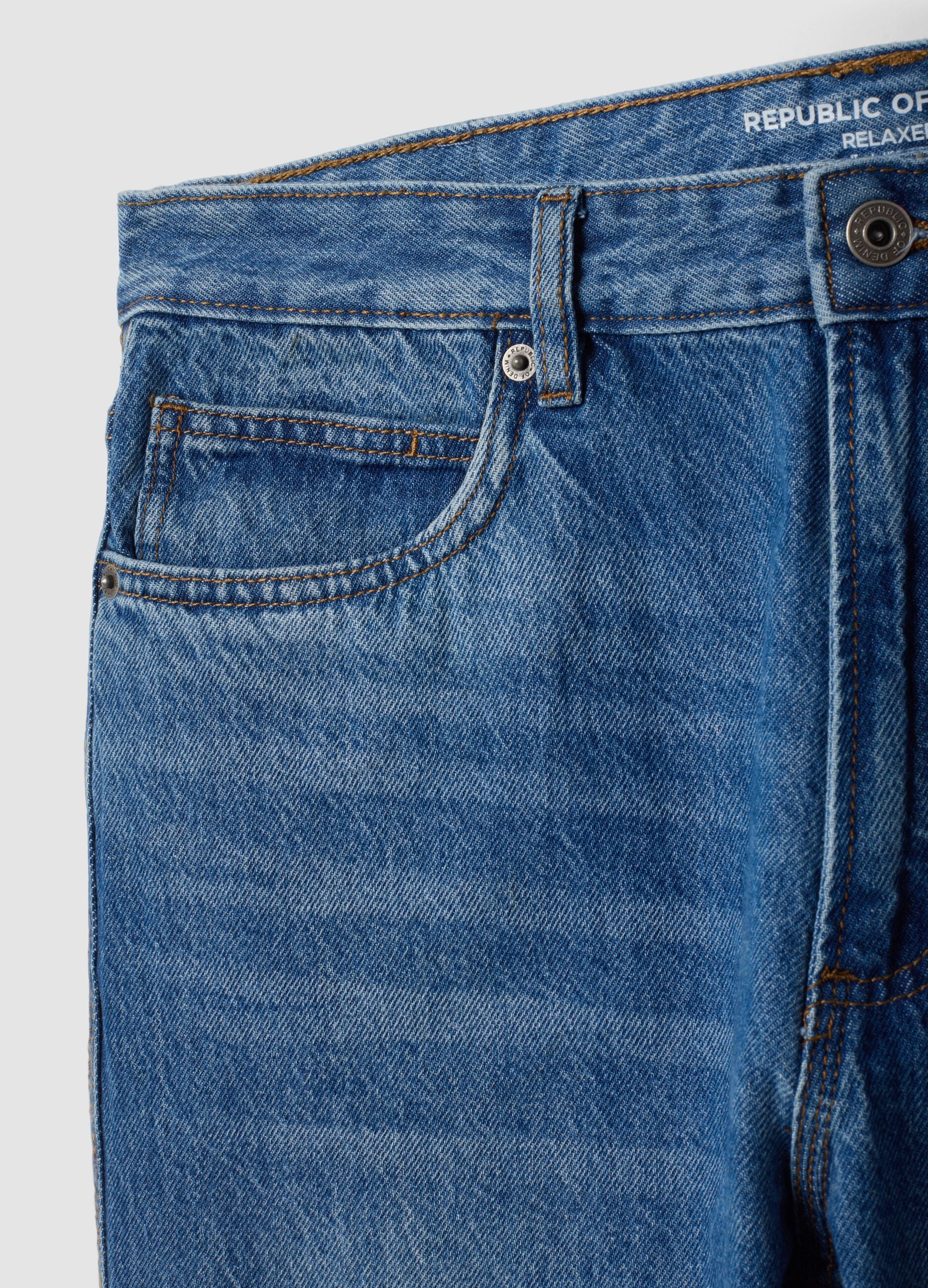 Jeans denim in puro cotone relaxed fit