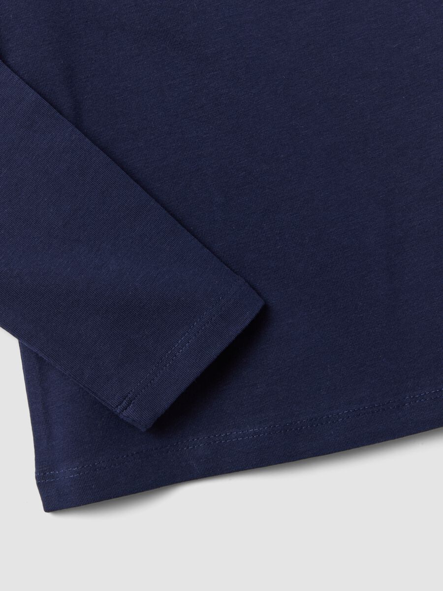 Blaues Langarm-T-Shirt aus Stretch-Baumwolle_3