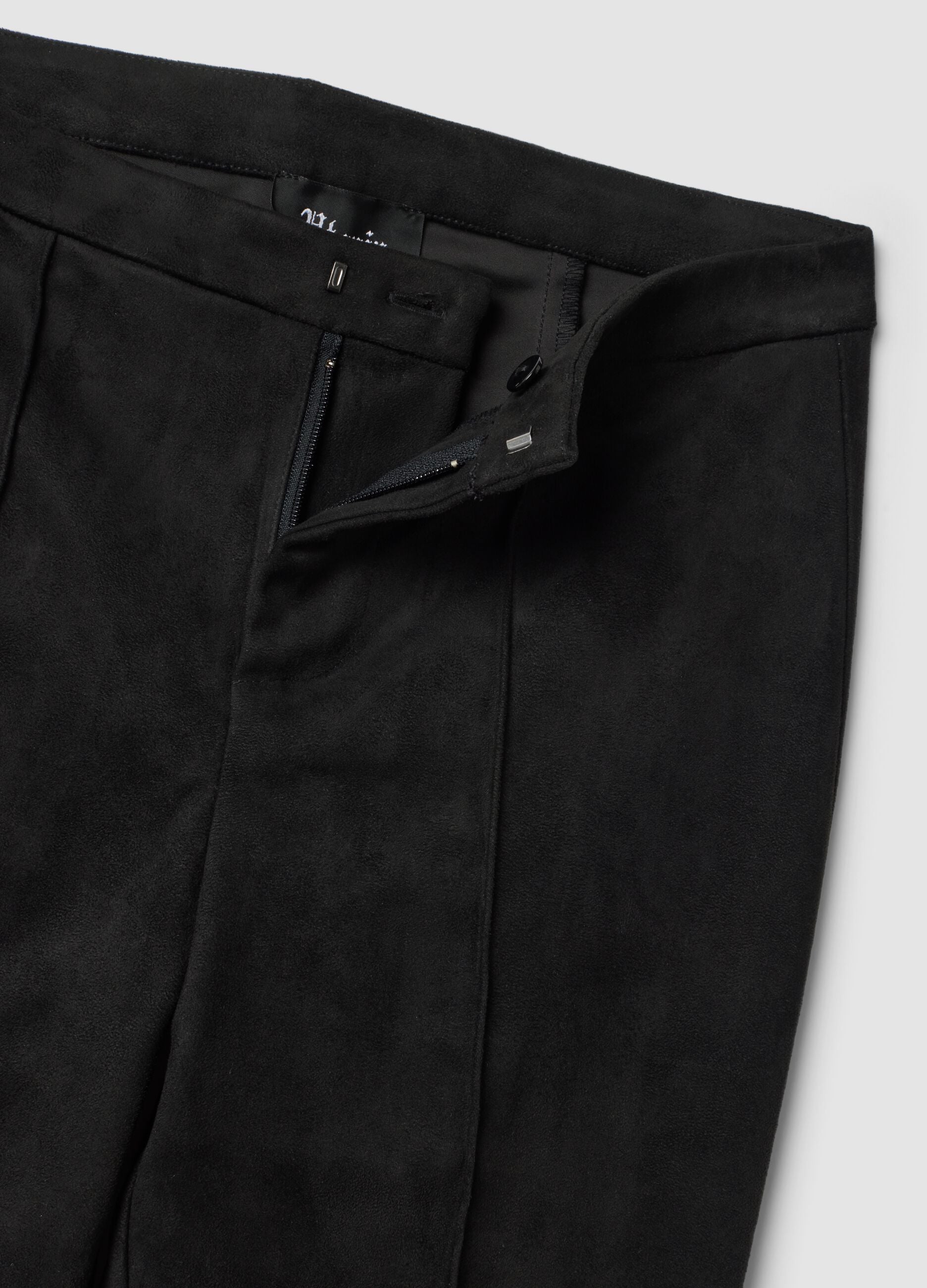 Faux Suede Formal Slim Pants