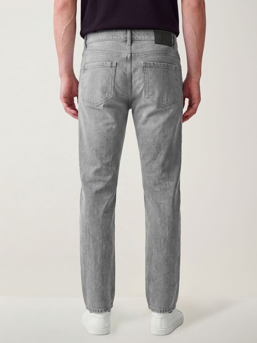 Graue Denim-Jeans aus reiner Baumwolle, Regular Fit_2