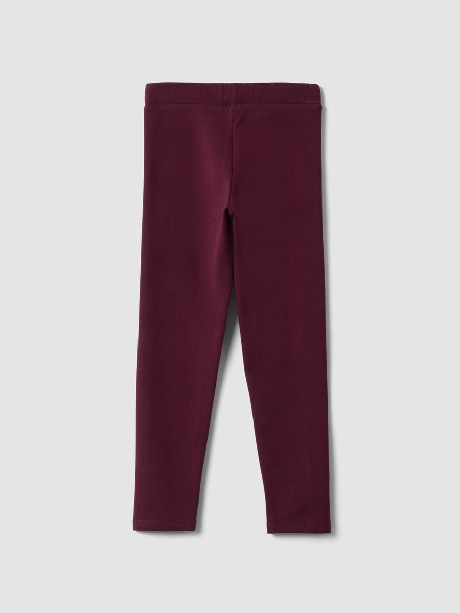 Purple skinny-fit leggings in stretch organic cotton_1
