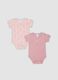 Bipack body rosa in puro cotone organico con stampa Minnie per neonata_0