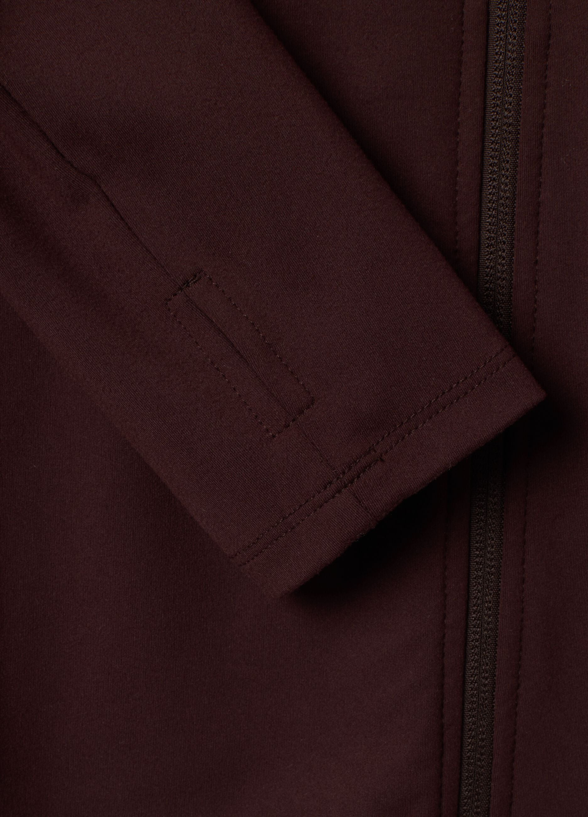 Brown fitted full-zip jacket in stretch fabric ALTAVIA STUDIO