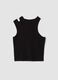 Black organic cotton tank top with asymmetric shoulder_4