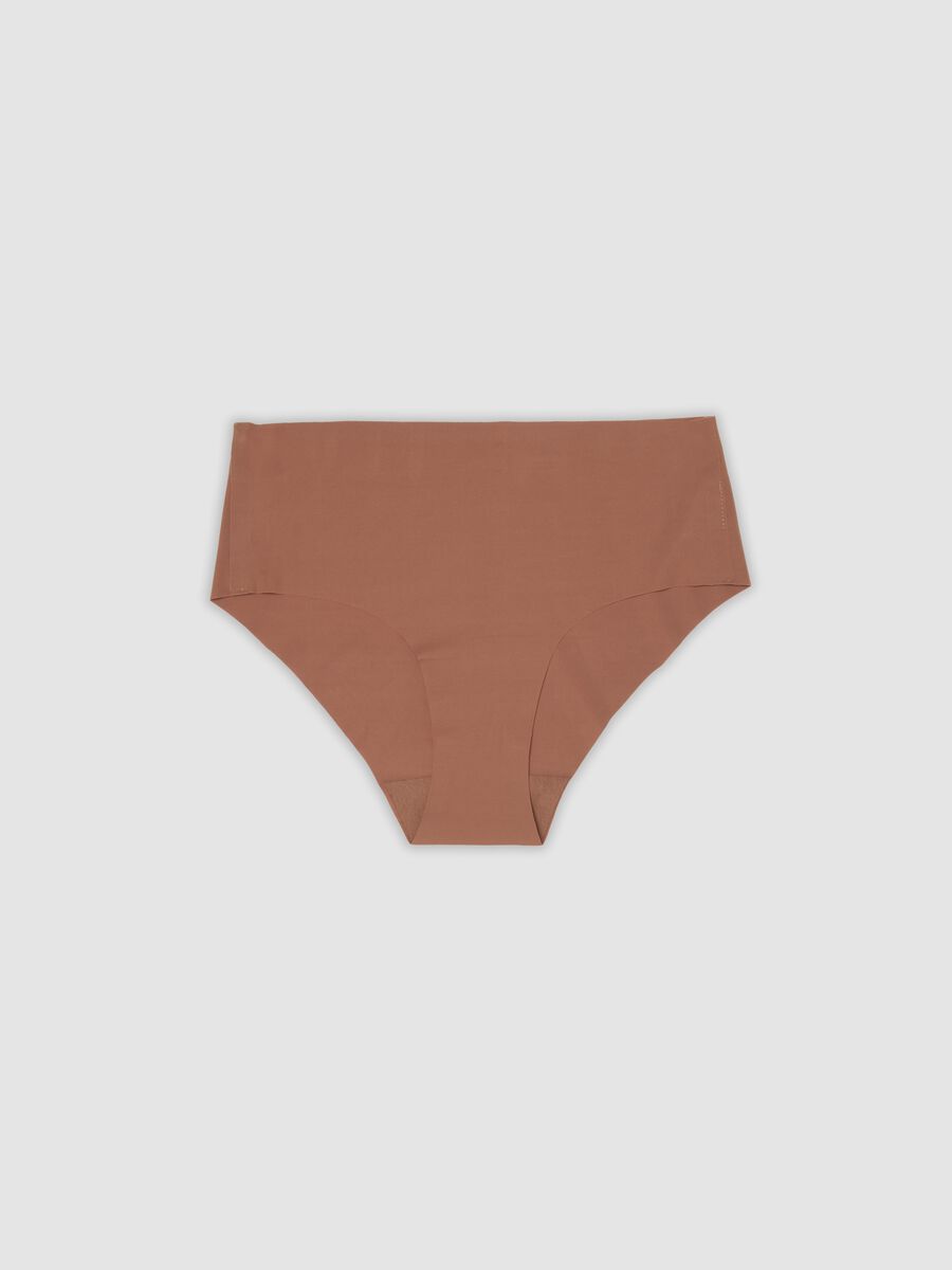 Brown regular-waist stretch microfibre hipster briefs_4