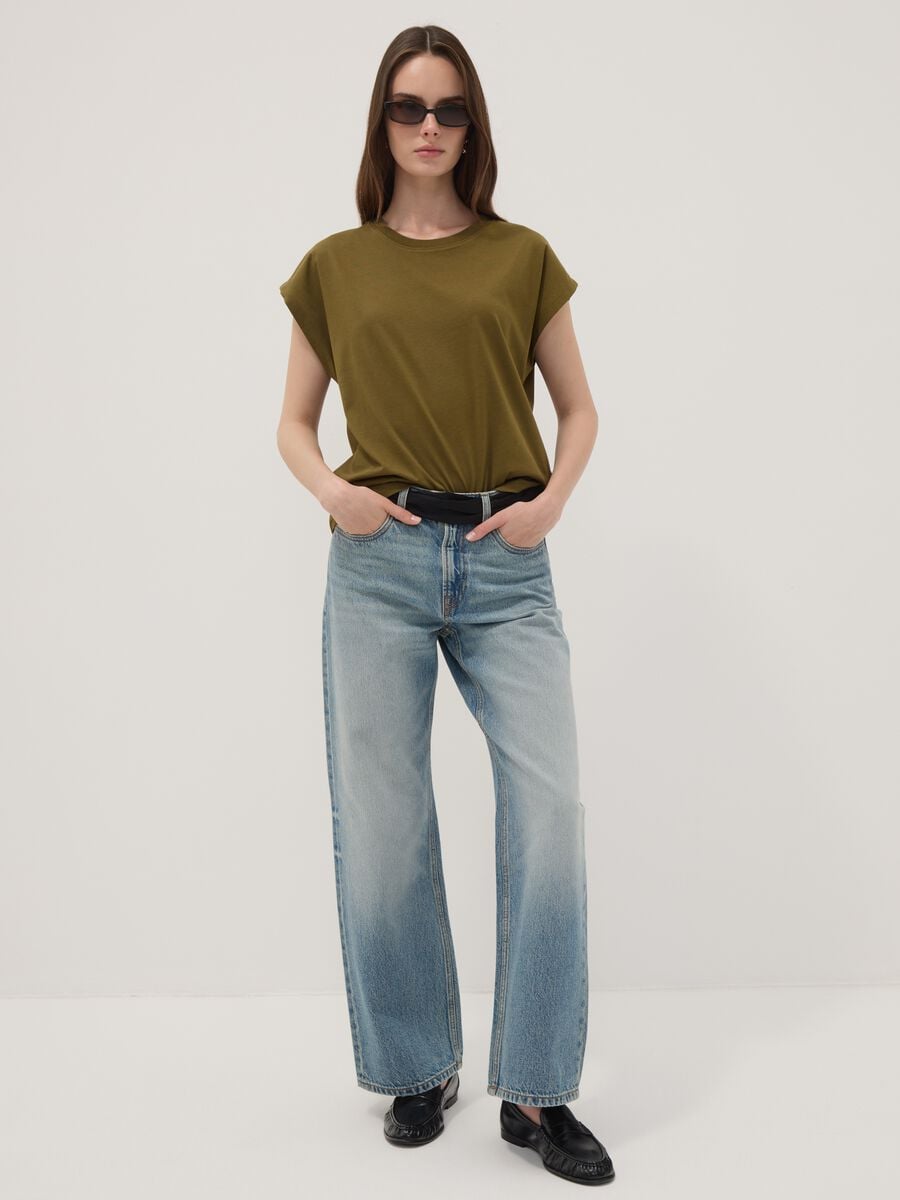 Green pure cotton regular-fit short-sleeve T-shirt_2