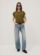 Green pure cotton regular-fit short-sleeve T-shirt_1