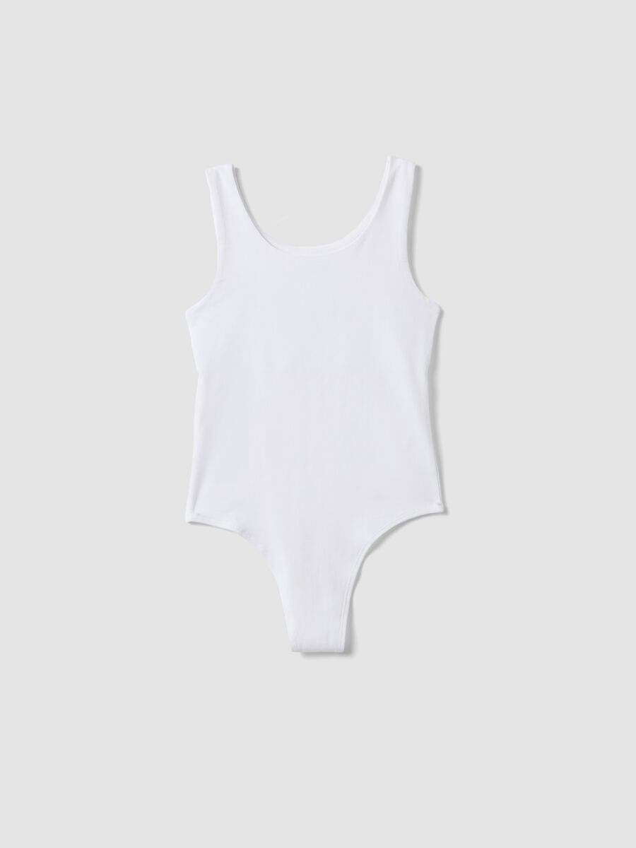 Girls&rsquo; white fitted stretch-cotton bodysuit_4