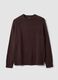 Brown cotton and wool-blend crew-neck jumper_0