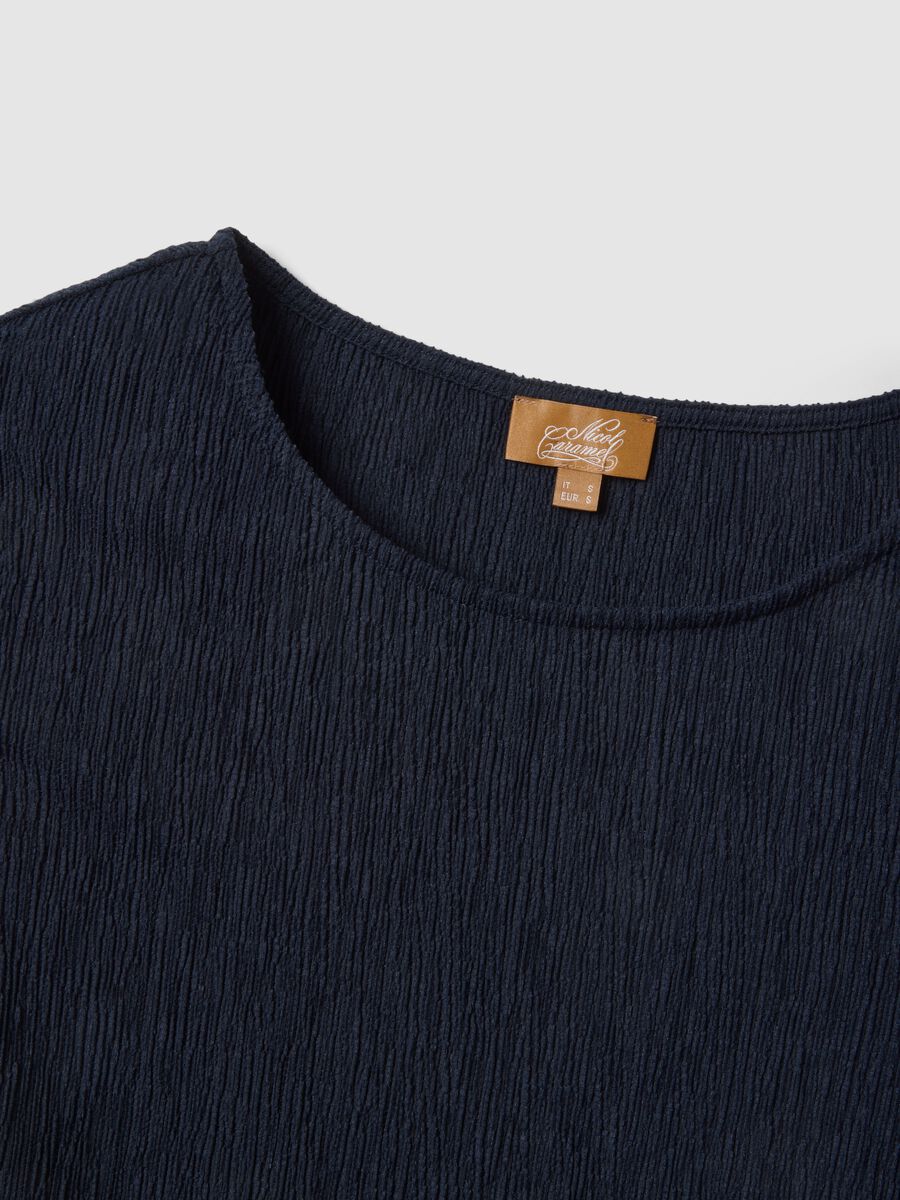 Blue regular fit sleeveless maternity T-shirt_1