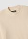Beige crew neck pullover in pure cotton regular fit_5