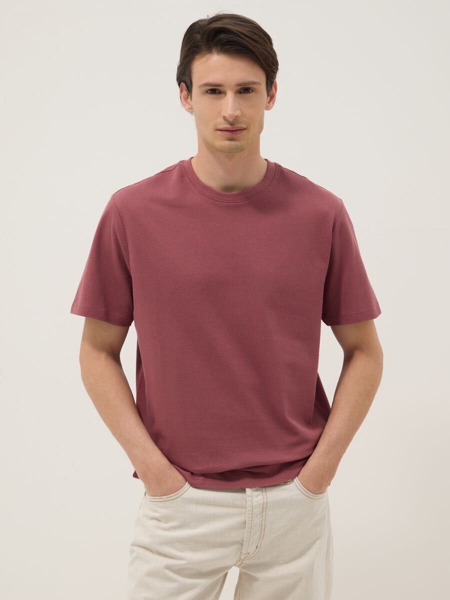 Pink short-sleeve pure cotton T-shirt_1