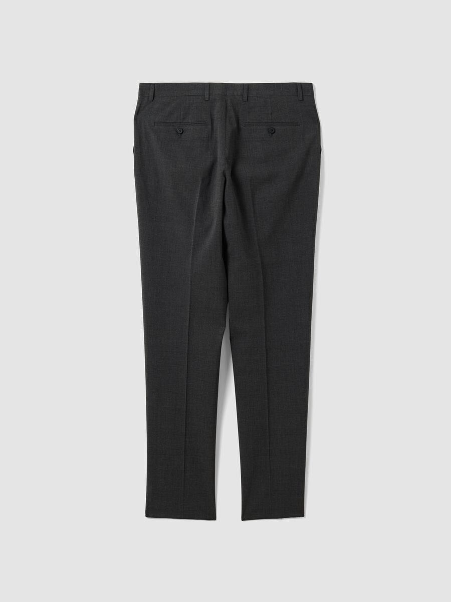Graue Slim-Fit-Anzughose aus Stretch-Viskose_1