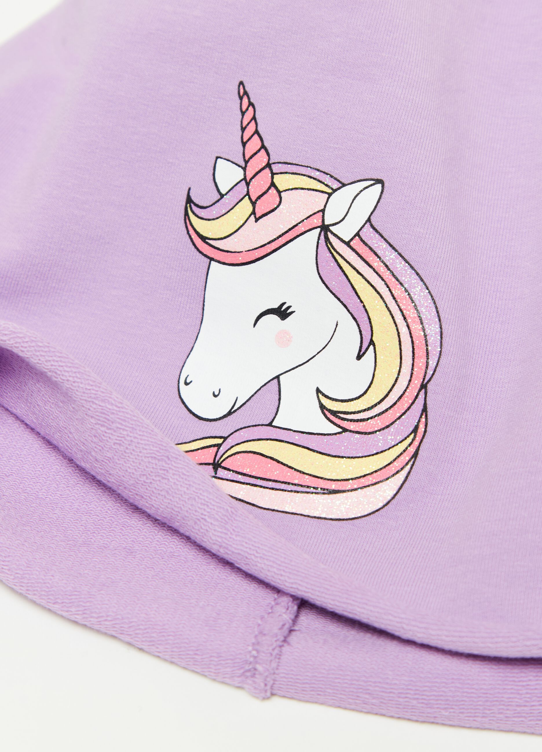 Jersey hat with unicorn print