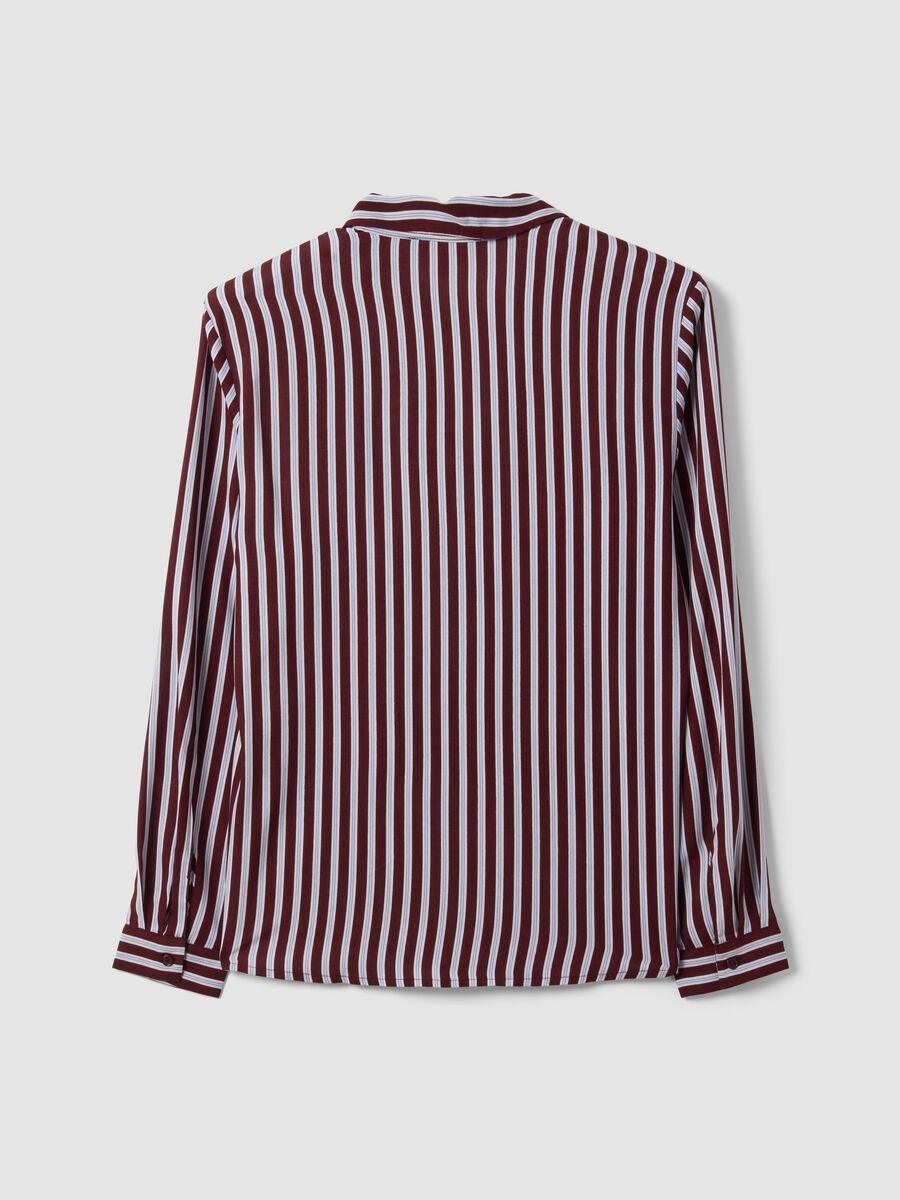Camicia rossa a righe in pura viscosa con colletto classico regular fit_6