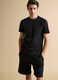 T-shirt nera in misto cotone traspirante e ad asciugatura rapida_0