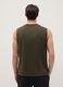 Green regular fit cotton blend vest_2