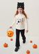 Jeggings nero flare in cotone elasticizzato per bambina_0