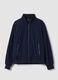 Blue stretch-fabric jacket with zip_0