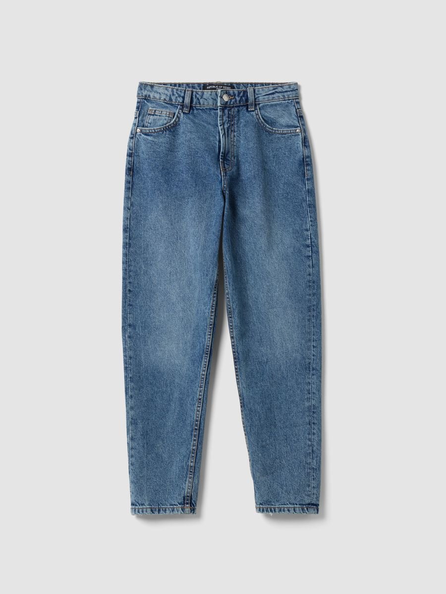 High-waisted pure cotton mom-fit denim jeans_4