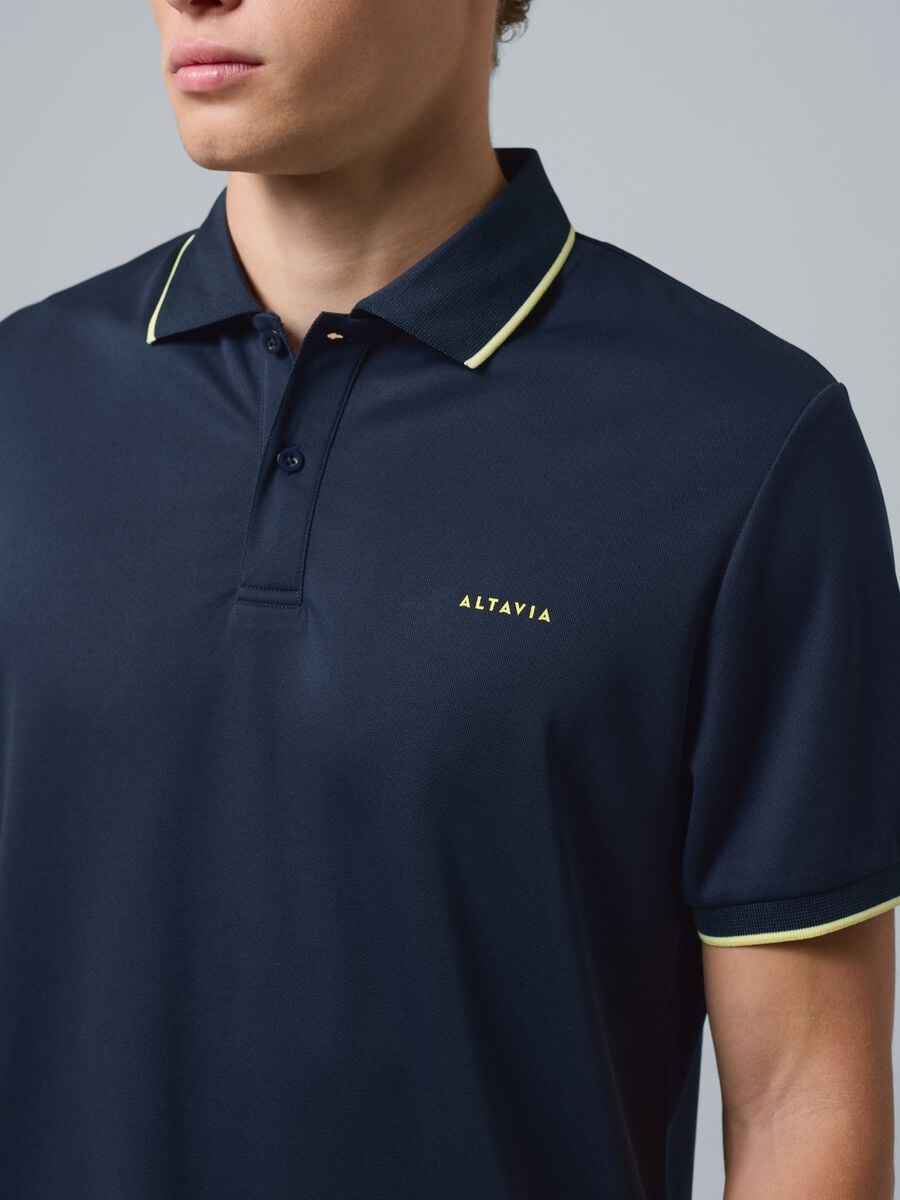 ALTAVIA COURT black sports polo in technical fabric_0
