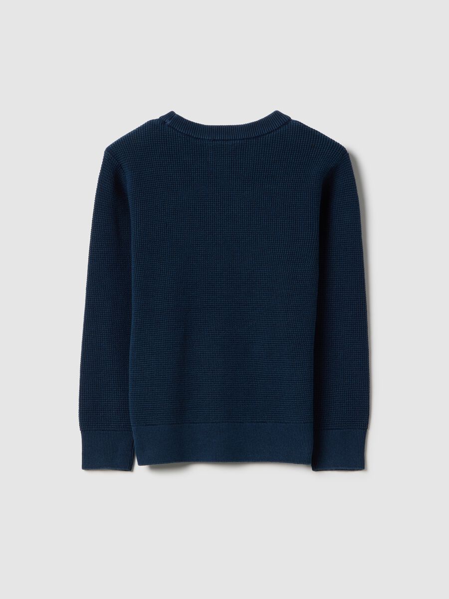 Children's regular fit blue crew neck pure cotton jumper_4