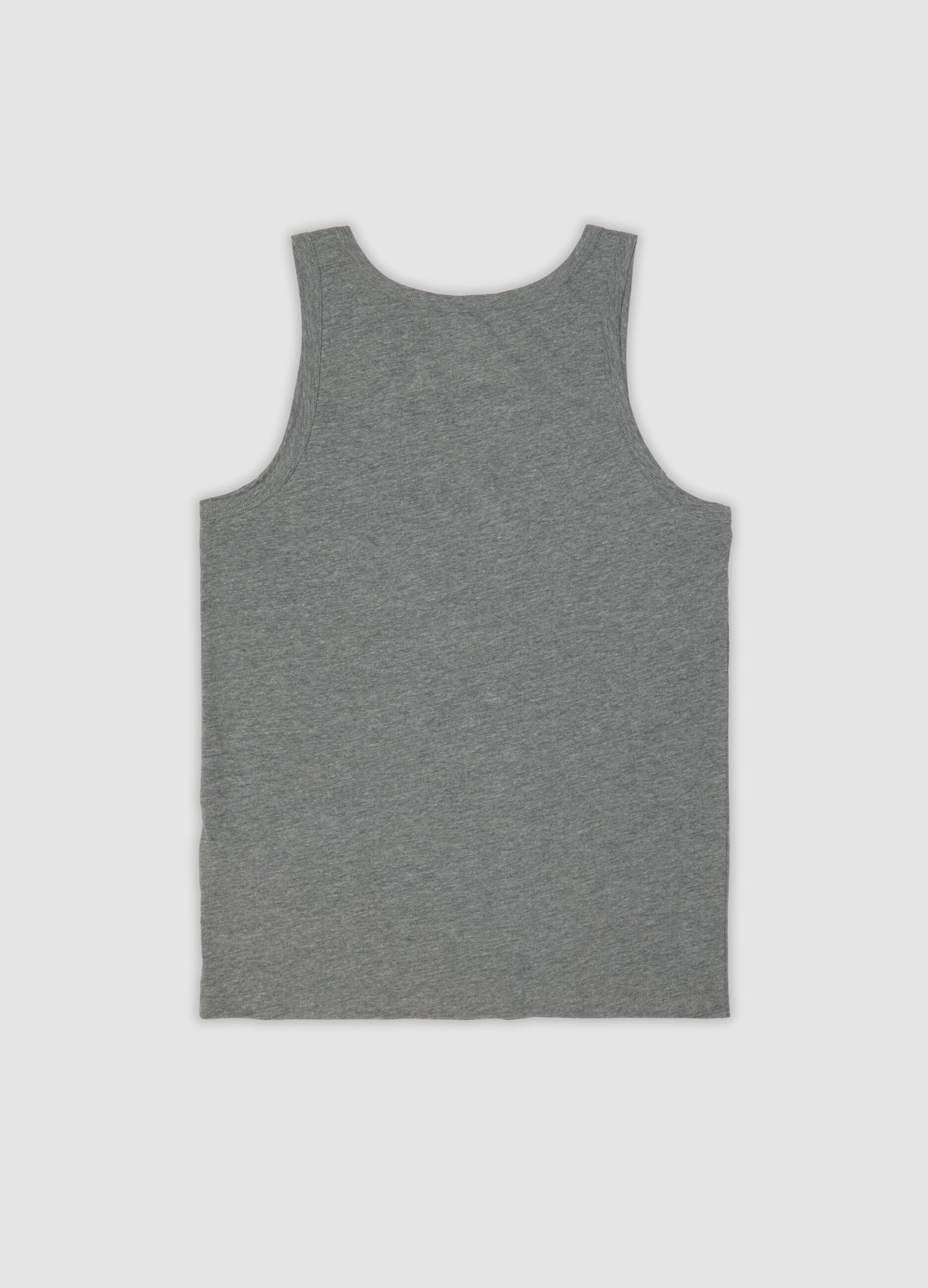 Men&rsquo;s grey regular-fit vest in 100% organic cotton