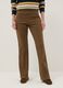 Brown Stretch Cotton Maternity Flare Trousers_1