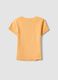 T-shirt fitted in cotone elasticizzato arancione da ragazza_1
