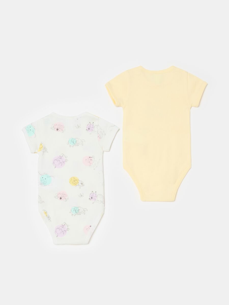 Two-pack organic cotton bodysuits with Thumper print_1