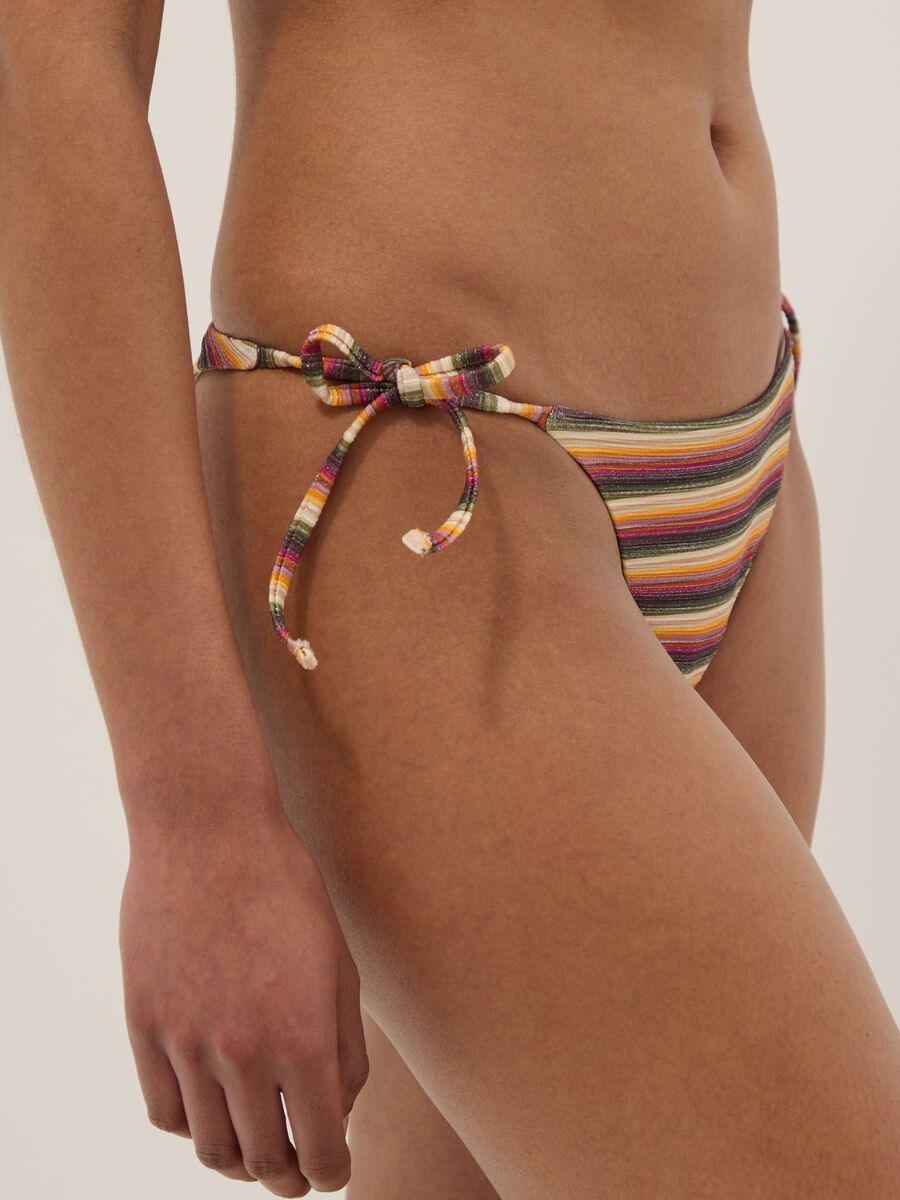 Bas de maillot stretch &agrave; rayures multicolores_3