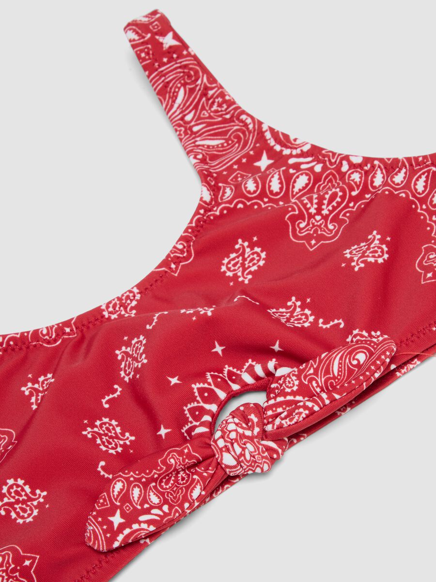 Girls&rsquo; red stretch bikini with paisley print_2