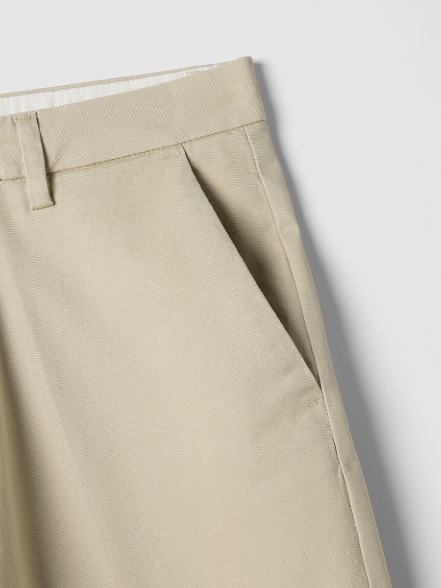 Beige Slim Fit Stretch Cotton Chino Trousers_6