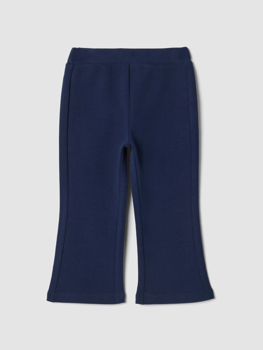 Blue organic stretch cotton flared leggings_0