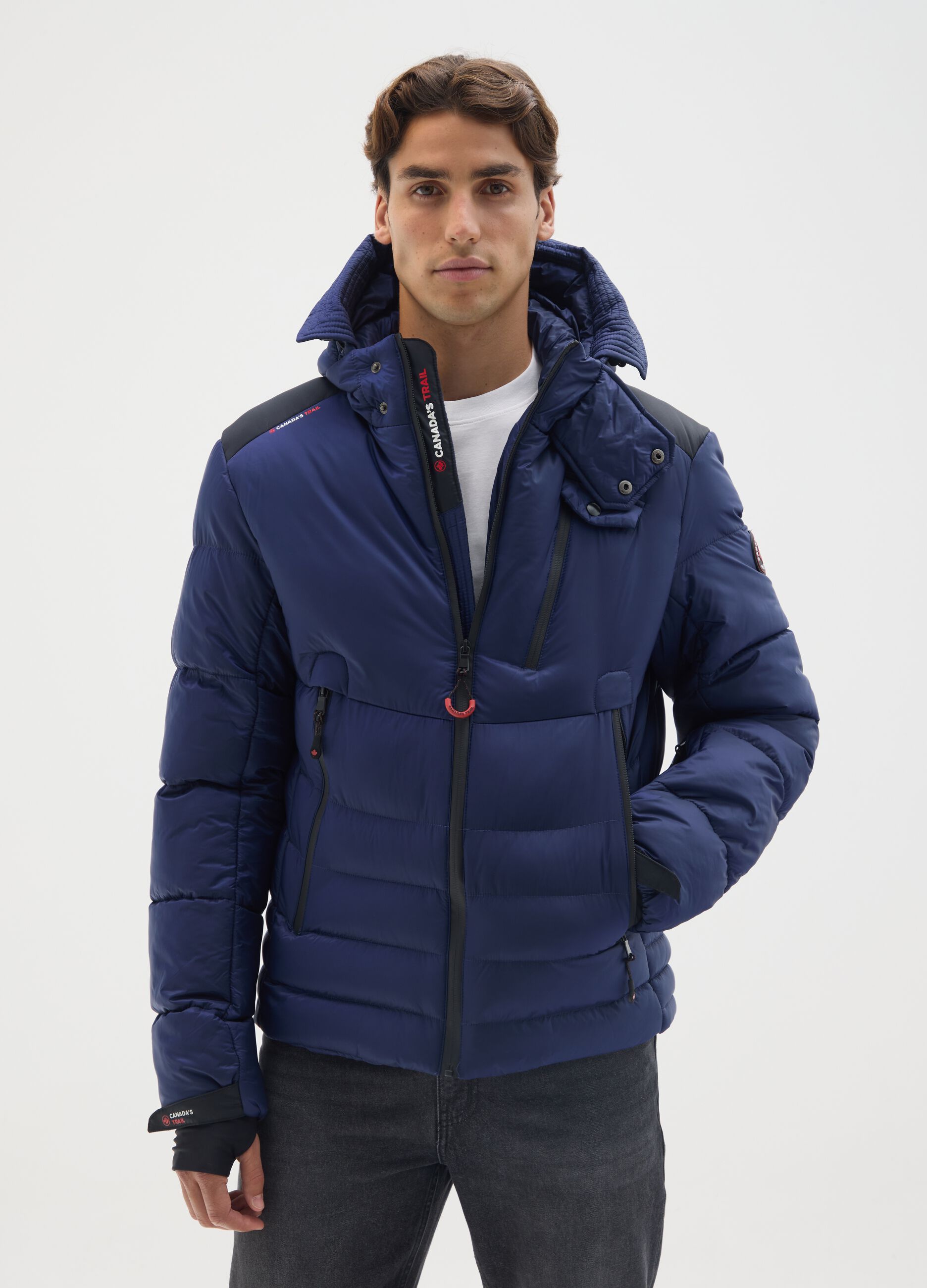 Blue padded jacket regular fit