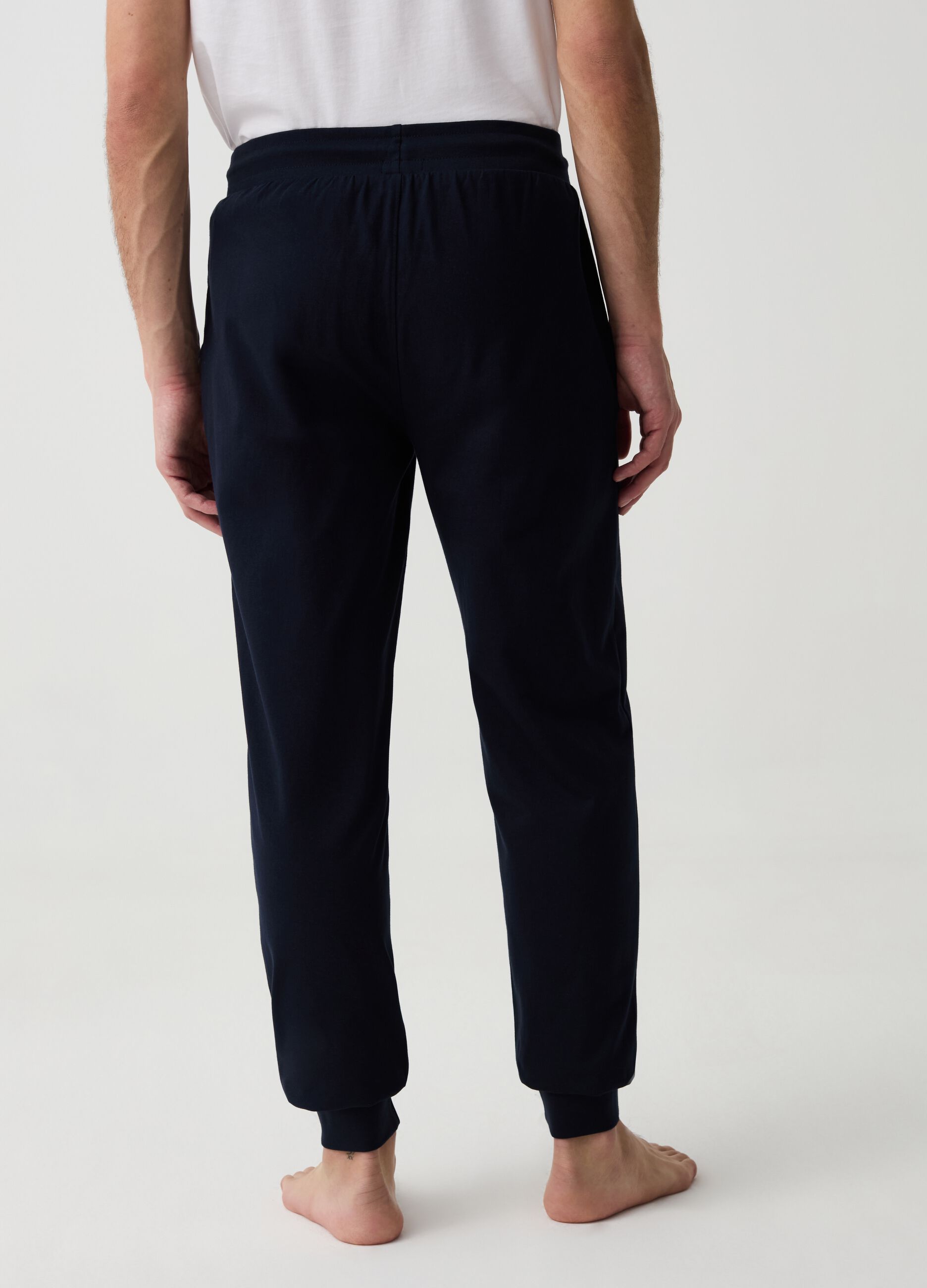 Long pyjama trousers with drawstring