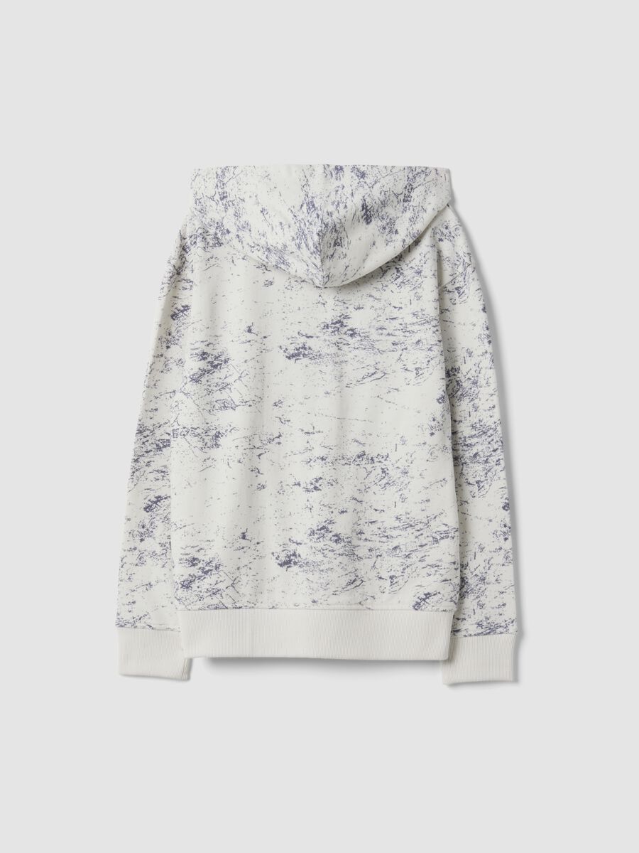 White cotton-blend hoodie sweatshirt with crew neck, oversized fit_2