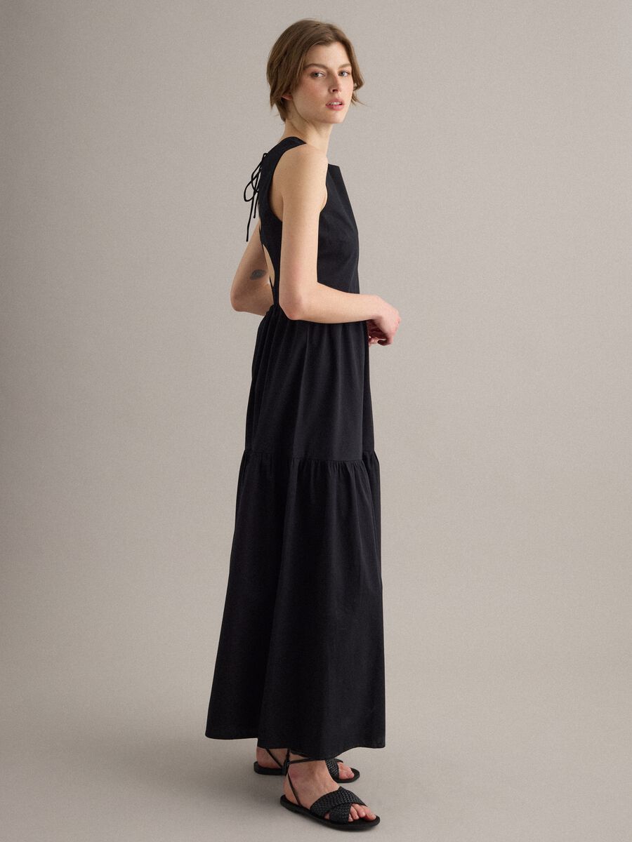 Black pure cotton maxi dress_0