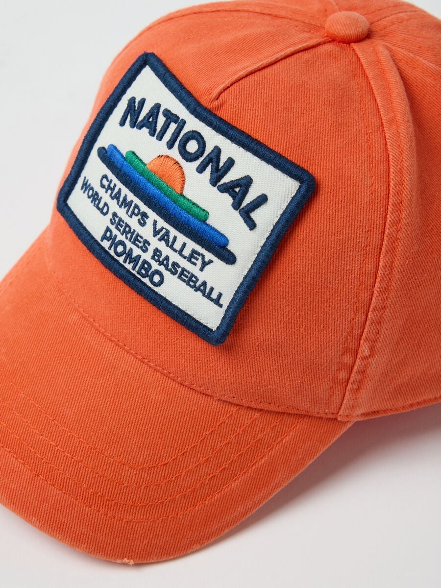 Gorra de b&eacute;isbol de ni&ntilde;o en puro algod&oacute;n naranja con parche_3