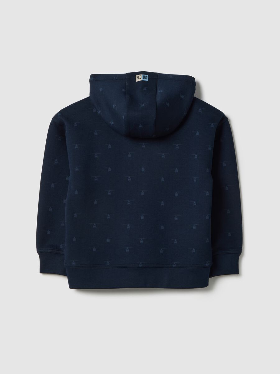 Kids' Blue Regular Fit Hoodie with Full Zip_1