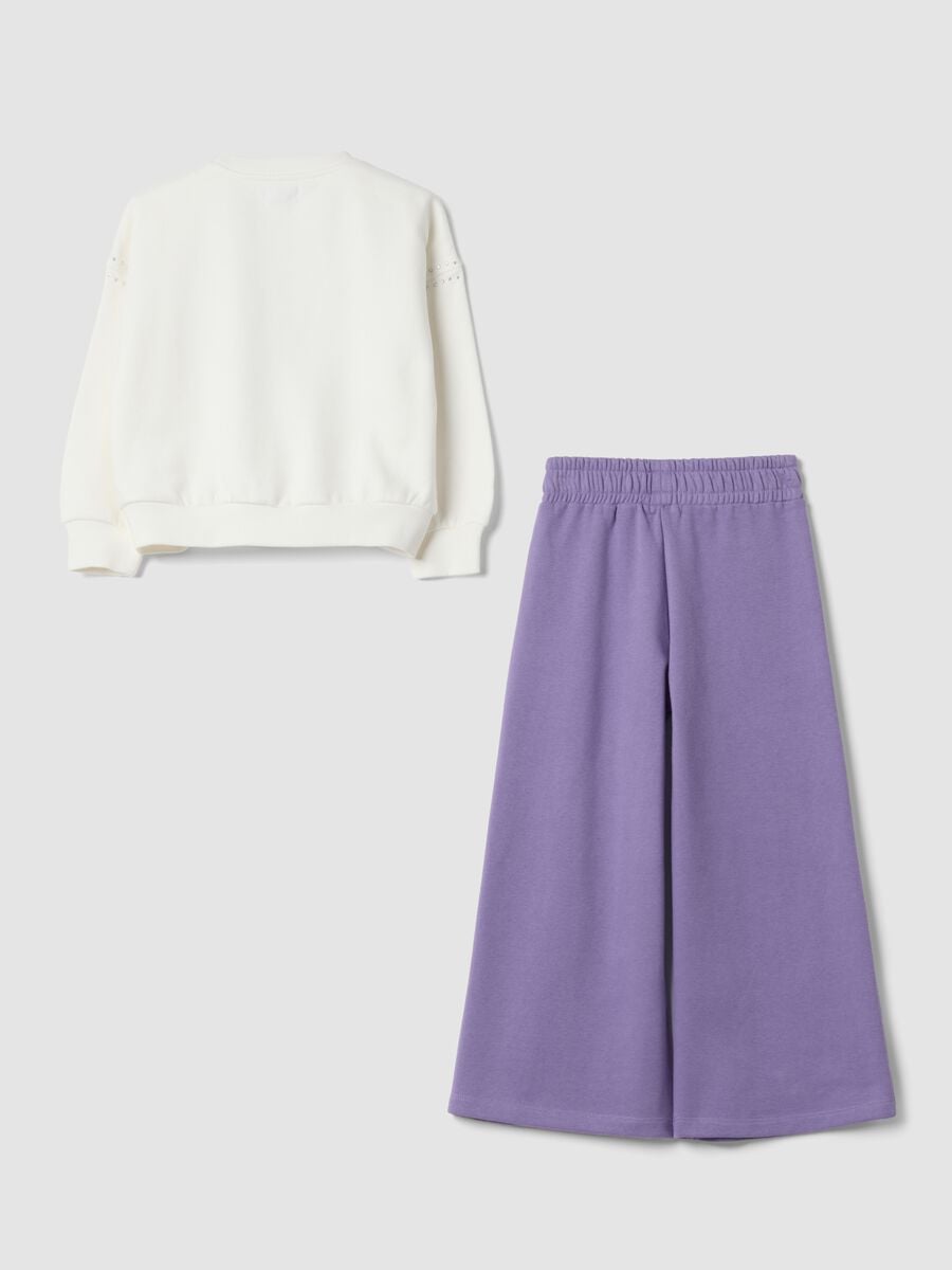 Completo jogging bianco in misto cotone stampa Frozen_1