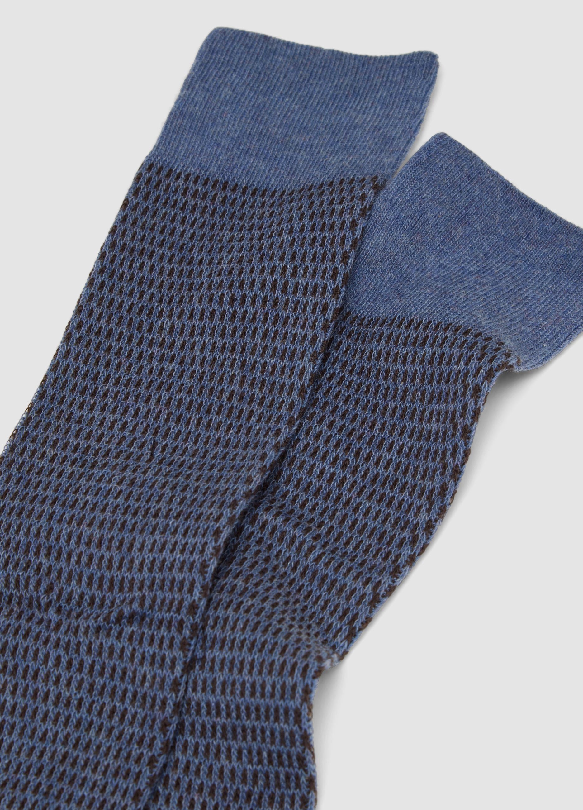 Long denim socks in stretch cotton