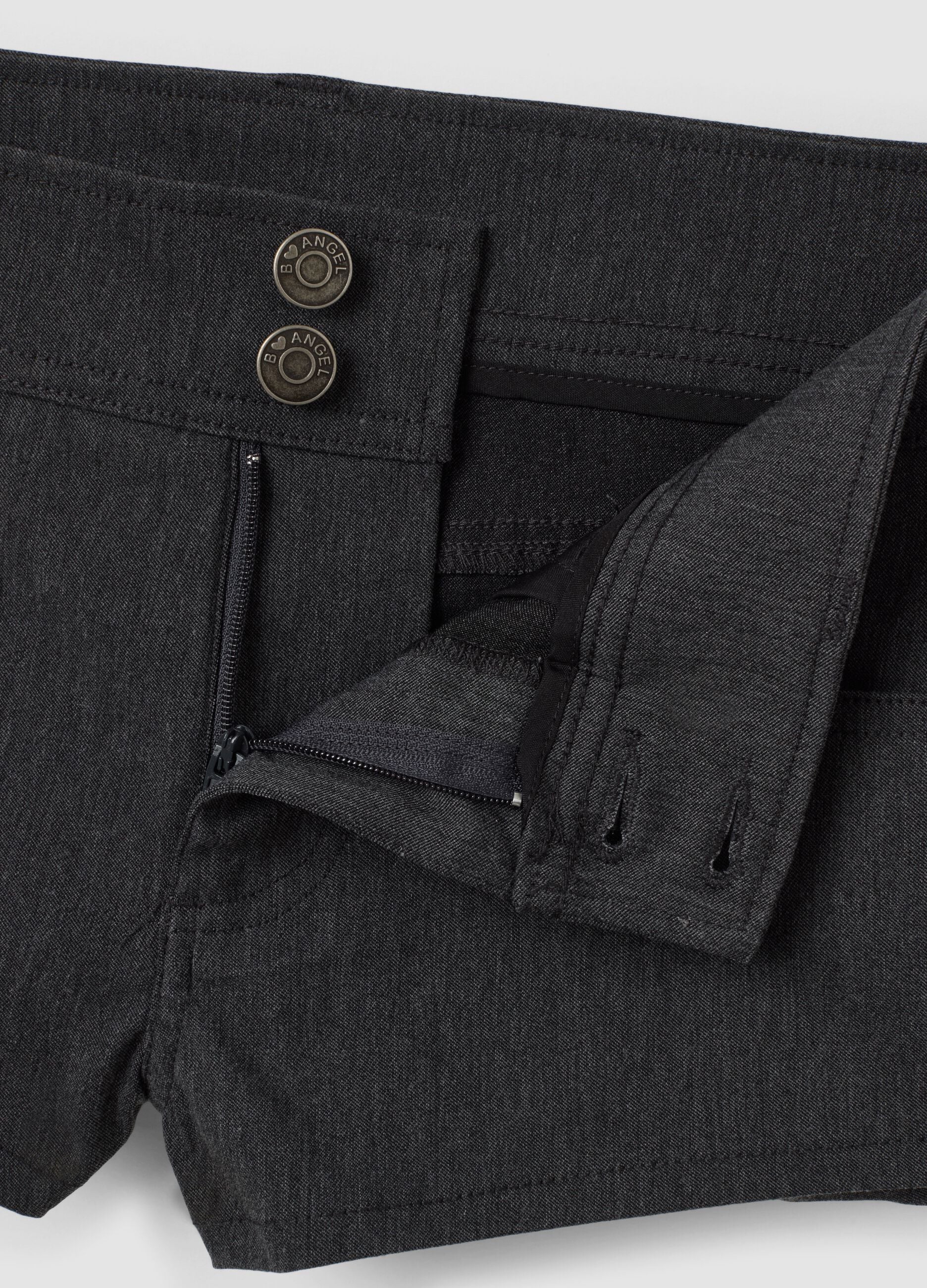 Grey stretch viscose skinny-fit shorts