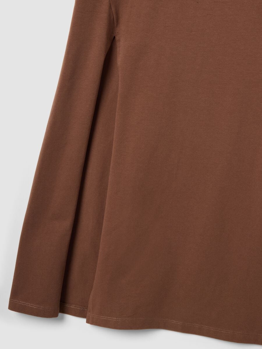 Brown midi dress in stretch cotton_5
