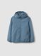Giacca antipioggia over fit blu con cappuccio e zip per ragazzo_0