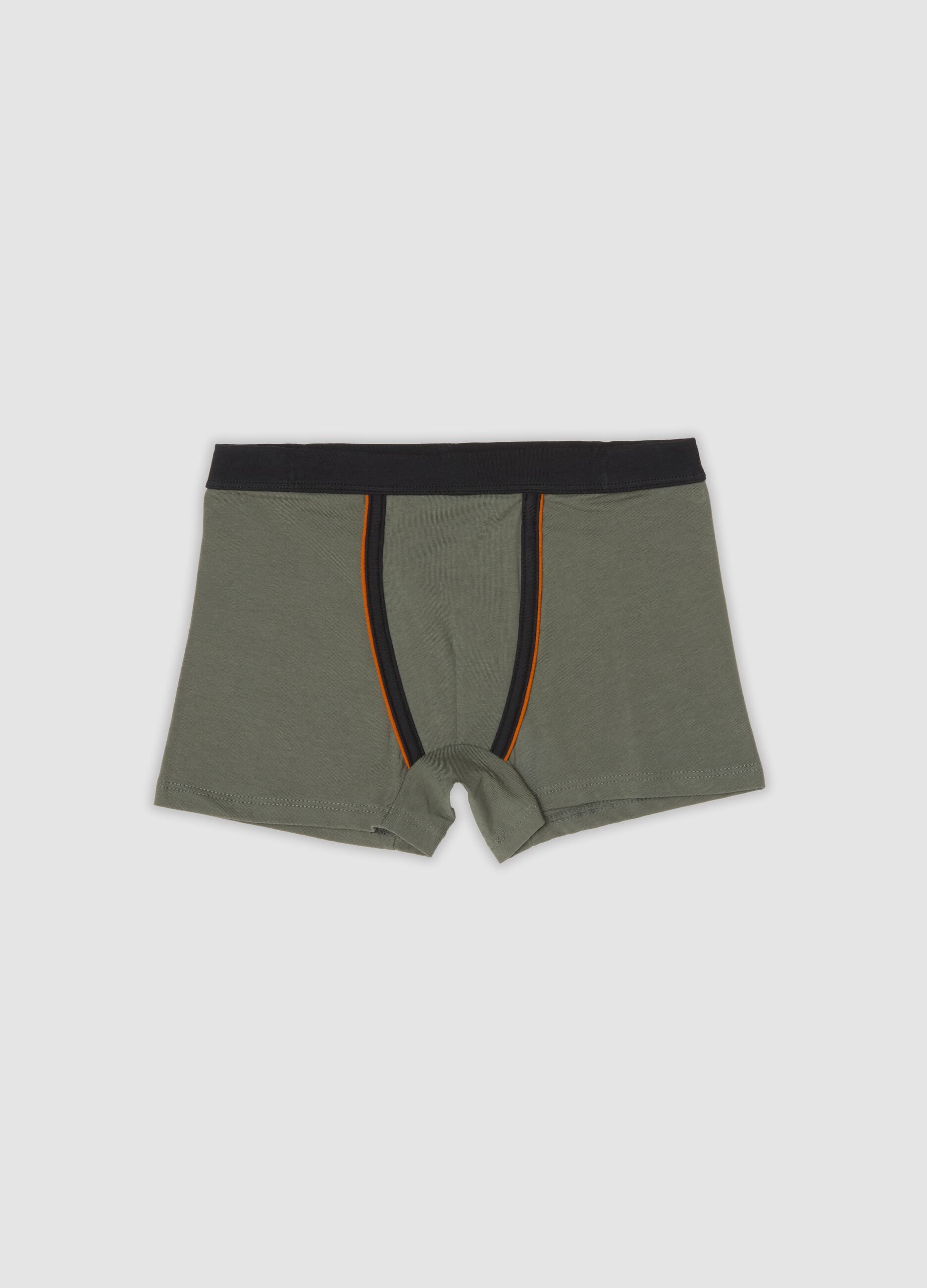 Green organic stretch cotton boxer shorts