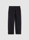 Black cotton blend regular fit trousers_4