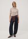 Beiger Pullover aus elastischer Viskose mit Stehkragen, Regular Fit_1