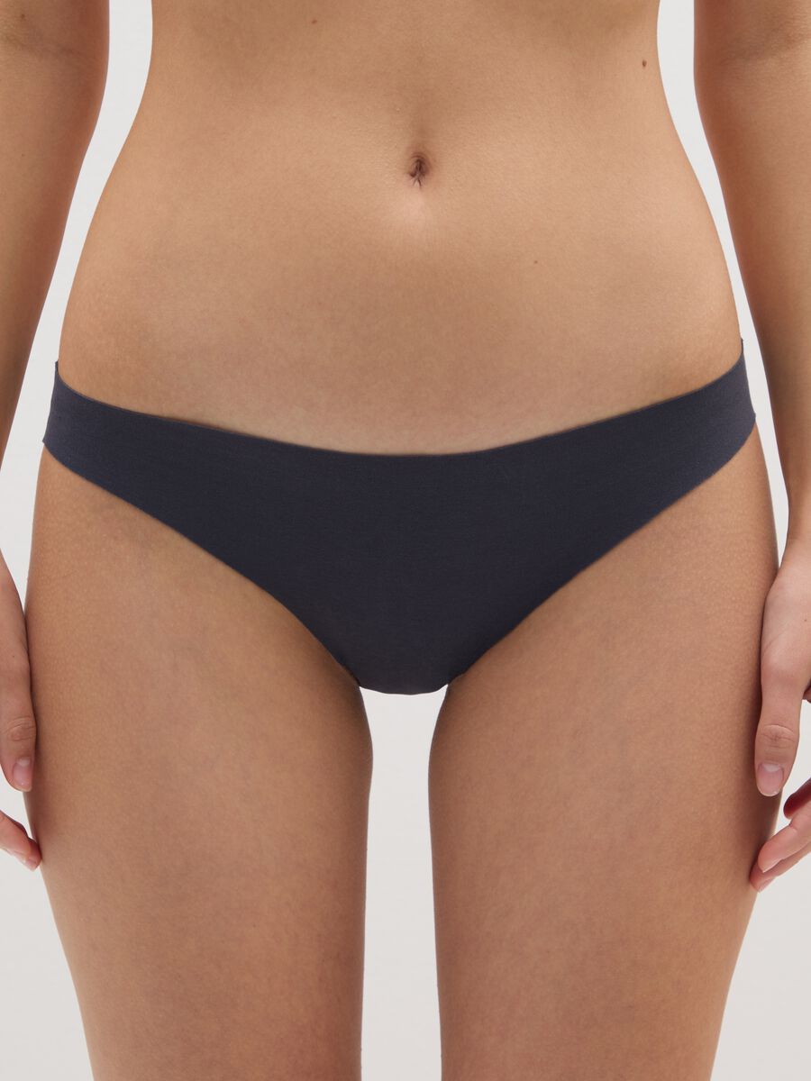 Black Stretch Cotton Brazilian Briefs_1