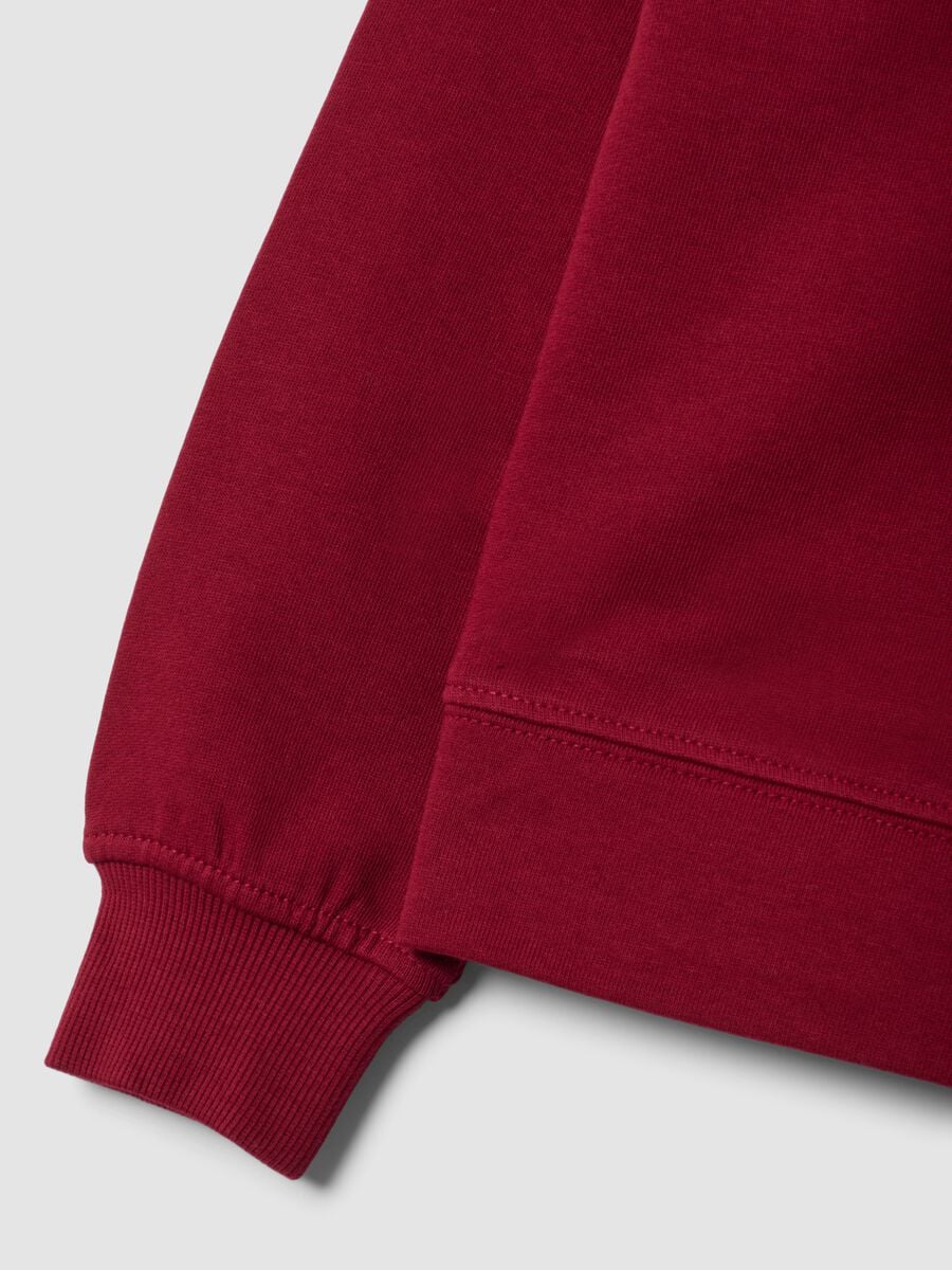 Pink pure cotton crew-neck sweatshirt with bow for girls_3